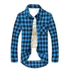 Męskie koszule męskie Koszulka Plaid Camisas Social Autumn Modna Modna Koszula z długim rękawem Męskie Button Down Casual Check Shirt 230411