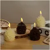 Bougies Décoration de Noël LED Tête Pinecone Lampe de bougie électronique Accueil Scène intérieure Mise en page Lumières Drop Livraison Jardin Dhoc3