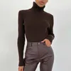 Camisolas femininas camisola macia fino ajuste leve manga longa gola alta térmica masculina para tempo frio roupa interior térmica das mulheres