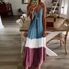 Sexy New Womens Beach Print dress with tapered V-neck halter and Bohemian Skirt Dresses Skirt Big Size S-5XL257t