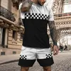 Tracki męskie Summer Men Soild Color Tracksuit krótkie koszulki T -SET SET SET SET SET SET SET SET SETS 2 -PIECKA W ZESTAWIE MĘŻCZYZN HARAJUKU Kobiety Ubranie 3D 3D