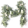 Faux Floral Greenery PARTY JOY 2M Artificial Flowers Garland Fake Eucalyptus Vine Hanging Plants for Wedding Home Office Party Garden Craft Art Decor 230410