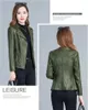 Vestes en cuir pour femmes, Faux manteau vert armée 5XL, vêtements d'extérieur décontractés, printemps automne 2023