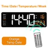 Wanduhren Große Digitaluhr Fernbedienung Temperatur Datum Woche LED-Anzeige Zwei Alarme Speicher Schreibtisch Dimmer mit 10 Stufen Countdown