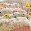 Bedding sets 1pc Warm Coral Fleece Duvet Cover for Winter Flower Printed Thick Bedding Set Cartoon Kids Single Double Queen Size Duvet Cover 231110