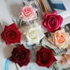 10 PCS Lot Simulering Rose Heads Artificial Curled Edge Rose Blommor för bröllop Bakgrund Väggblommor Arrangemang Tillbehör FA272Y