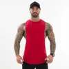 Herrtankstoppar vanligt kroppsbyggande kläder fitness män flöde klippt av t-shirts tappade armhål gym träning ärmlös västtankop