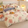 Conjuntos de cama Grosso Fleece Quente Flanela Coral Inverno Duveta Capa Dupla Face Veludo Conjunto de Cama Única Dupla Rainha King Size Quilt Cover 231110