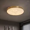 Ceiling Lights Marble All Copper Lamp Bedroom Round Postmodern Simple Light Luxury Nordic Balcony Aisle LED Lamps