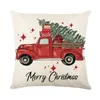 Christmas Decorations Linen Pillow Cover 45x45cm Throwing Box Winter Decoration Home Tree Deer Sofa Cushion 231110
