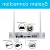 Telecamera wireless wifi 960p IP 4ch NVR CCTV Video registratore 4 x 13 MP Telecamere di rete per esterni WiFi 1T HDD JCTCF