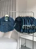 Giacche da donna 2023 Coreano Moda Estate Donna Giacca monopetto over-camicia manica corta Denim Crop Coat Streetwear Y2k Classica