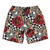 Men's Shorts Swimwear Mens Swim Beach Swimming Trunks For Man Floral And Checkered Swimsuit Surf Board Bathing Suit