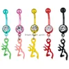 Nombril Bell Button Rings D0069 Browning Deer Belly Ring Mix Couleurs Drop Delivery Jewelry Body Dhgarden Otudp