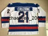 Weng # 21 Mike Eruzione Jersey 1980 Miracle On Ice Hockey Jersey Hommes 100% Brodé Cousu s Team USA Hockey Jerseys Bleu Blanc