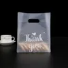 Presentförpackning 50st tack plastpåsar julförpackning med hand shopping bröllopsfest gynnar godis cookie wraning 230411