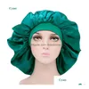 Snelle dames extra grote slaapmutsen met brede rand Hoog-elastische hoeden Chemotherapie Polyester Dome slaapmuts Perm-hoed Drop Delivery Dhwre