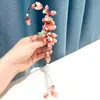 Hårklipp kinesiska klipp Tassel Pearl Floral Hairpin For Women Red Flower Barrettes Vintage Hanfu Cosplay Tiaras Classic Jewelry