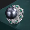Chains Genuine Real Jewels Gold Plated 2023 Style Ornamental Pearl Fashion Diamond Ring With Copper Bottom 16mm High Q