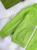 Marka Bebek Trailsuit Sonbahar İki Parça Set Çocuk Tasarımcı Kıyafet Boyut 100-160 Emerald Yeşil fermuar kapüşonlu ceket ve pantolon nov10