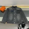 Wysoka wersja P Family Denim Jacket Pu Autumn and Winter New Product Triangle Pocket Lapel Prosty mężczyźni