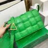 Bolso Bandolera Bolsos Tejidos para Mujer Monedero con Solapa Bolsos de Hombro de Tofu Cuero Genuino Letras de Moda Tejido Almohada Acolchada Correa Ajustable Carteras Lisas 12 Colores