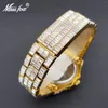 Wristwatches Watches Men Moissanite Gold Watch Day Date Diamond Unique Hip Hop Iced Out Jewelry Mens