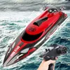 Electricrc Boats Ewellsold 24G Premium Quality HJ808 RC 25 kmH High Speed ​​Remote Control Racing Ship Water Children Children Model Toy 230411