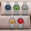 시계 밴드 Phylida Red Dial Aqua 150m 자동 사파이어 크리스탈 NH35A 손목 시계 100WR 다이버 시계를위한 231110