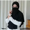 Etniska kläder stora vanligt fashionabla muslimska halsduk kvinnor hijab islamiska mode arabiska halsdukar khimar ramadan headwraps