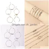 Chain 5Pcs/Set Ancient Sier Color Angel Wing Bracelets For Women Simple Irregar Geometry Hollow Metal Bangle Jewelry Drop De Dhgarden Dhiaa