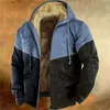 Vestes pour hommes Vintage graphique imprimé veste en laine hommes décontracté à manches longues cordon doublure en laine manteaux avec capuche hiver chaud hommes vestes d'extérieur 231110
