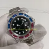 2 Style Real Photo Mens Automatic Watches Men's Black Bial 40mm Diamond Ruby Bezel Bracelet 116759 Steel 18k Yellow Gold Men Asia 2813 Movement Sport Watch