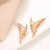 Stud Earrings Kinel Luxury 585 Rose Gold Women Earring Bling Natural Zircon Dazzling Hollow Butterfly Wedding Jewelry Gift