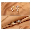 Elegant Shape Crown Diamond Rings Jewelry Crystal Open For Women Nice Gifts Mothers Day Ship Drop Delivery Dhfxg