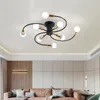 Pendant Lamps Retro Iron Ceiling Lamp 6/8 Head Chandelier Black/White Lighting Modern Indoor For Living Bedroom Restaurant Decoration