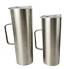 20oz 30oz skinny tumbler met handvat vacuüm roestvrijstalen rechte kop 30oz koffie biermok met deksel 30oz drinkmokken A07 Qwxcb