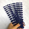 Faux Ongles 24 Pcs / Set Faux Tête Plate Rose Bleu Givré Mat Moyen Long Acryli Pur Ongles En Appuyant Sur L'art Carré