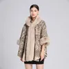 Womens shawl imitation otter rabbit fur collar Womens cape Large cardigan Loose warm Womens coat Winter fashionable new style