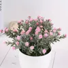 Decoratieve bloemen Arrangement Plastic boeket Bloemen Gypsophila Fake Babys Adem Artificial voor thuistafel El Garden Decor