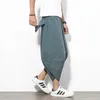 Męskie spodnie Dropshipping Summer Cotton Harem Pants Mężczyznowe spodnie hip-hopowe Krzyżowe Bloomers Pants Pants Joggers Streetwear W0414