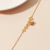 Anklets Vintage Ethnic For Women Traditional Chinese Fashion Copper Coin Shape Foot Chain Golden Luxury Ankle Bracelet Jewelry