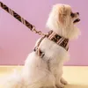 Coloque de cães de grife de cães e trelações definidas de couro estampado macio ajustável colarinho de colarinho de estimação de colarinho de estimação para cães pequenos chihuahua poodle ao ar livre durável