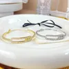 Bangle Yixin Fashion Oval Hollow Out Chain For Women Girl INS Zirconia Crystal Bracelets Wedding Party Jewelry