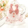 Cat Costumes Dog Clothes Spring And Summer Thin Princess Skirt Plaid Bow Lolita Small Pet Wholesale Dress Cats