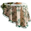 Table Cloth Cover Wrinkle Free Anti-Fading Printing Dining Tassel Edge Dustproof Soft Kitchen Dinning Home Use