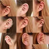 Pendants Fashion No Pierced Ear Clip Cuff Wrap Earrings Leaf Feather Pendant Nonpiercing For Women Party Statement Drop Delivery Hom Dhsr4