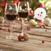 Copos de vinho 12pcs marcadores de encantos de vidro de Natal ventosa etiquetas reutilizáveis de silicone