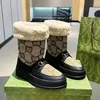 Womens Designers Boot Winter Snow Boots Black Fur Booties Martin Cowboy Boots Slip-on Platform Fluffy Boot Chunky Bottom