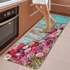 Halılar 3D Daisy Mutfak Mat Yatak Odası Açık Giriş Poseror Ayçiçeği Ahşap Tahıl Oturma Odası Halı Banyo Anti-Slip Başucu Halı